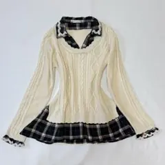 森ガール平成ギャルy2k☆ axes femme 重ね着風ニットトップス