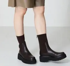 オリエンタルトラフィックORiental TRaffic 厚底リブニットブーツM