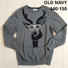 OLD NAVY 鹿デザイン グレーセーター 140-150