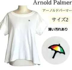 アーノルドパーマー　ロゴ　刺繍　Tシャツ　半袖　ロゴT　白　カットソー　M　夏のサムネイル