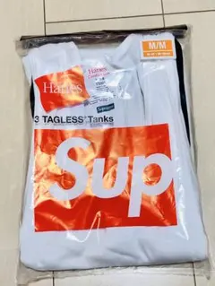 Supreme Hanes タンクトップ 黒&白　Mサイズ　2枚 セット