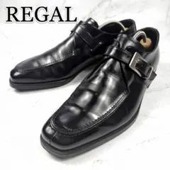 美品 REGAL シングルモンク 25.5 ブラック Uチップ ビジネスのサムネイル