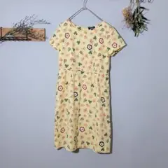 レトロワンピース 9号【M】ジュンコシマダ和風 花柄 総柄 80s