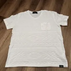 AZUL by moussy ホワイト Vネック Tシャツ Mサイズのサムネイル