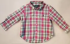 ラルフローレン　長袖ワイシャツ　チェック柄　サイズ24M／90cm