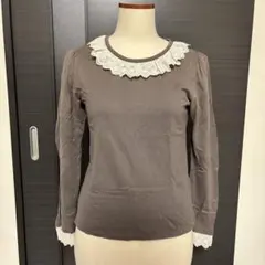 着用感あり　Jane Marple ジャボ付きカットソー　グレー