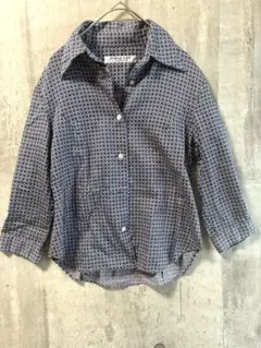 【美品】BUBBLE OVER ダイヤ柄 シャツ ヴィンテージ風