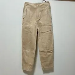ベージュ コーデュロイ ハイウエスト チノパン