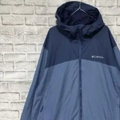 コロンビア　マウンテンパーカー　ブルーXL ロゴ刺繍アウトドア0120
