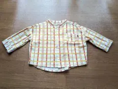 ベビーシャツ　チェック柄　フタフタ　90サイズ