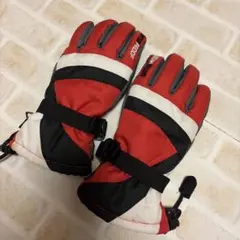 WATERPROOF スキーグローブ 赤黒　子供用　スノー手袋　中学年、高学年