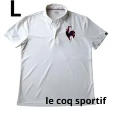 le coq sportif ルコック　メンズ半袖ポロシャツビッグロゴ刺繍　Lのサムネイル