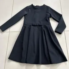 デビロック　キッズ子供服120 フォーマルリボンワンピース　紺　お受験　冠婚葬祭