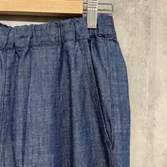 【美品】サニークラウズ　ダークブルー ワイドパンツ ゴムウエスト　MP