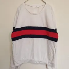 ストライプデザイン赤/紺 長袖Tシャツ 【Ｍサイズ】