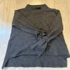 ZARA グレー リボンデザイン ニット S
