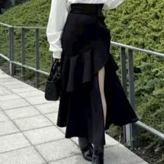 rienda / フリルスリットハイウエストスコートショートパンツ