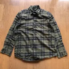 UNIQLO ネルシャツ　カーキ チェックL