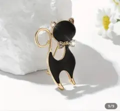 黒猫デザイン ブローチ