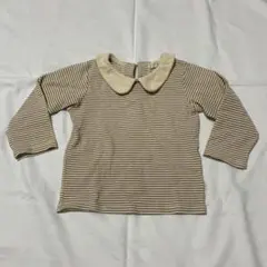 襟付きストライプ長袖カットソー 90cm トップス　長袖　Tシャツ　キッズ
