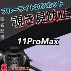 【iPhone11ProMax】世界のゴリラガラス　覗き見防止強化ガラスフィルム
