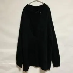 RDI 深Vネック オーバーサイズ ニット セーター 黒 モード ゆるだぼ