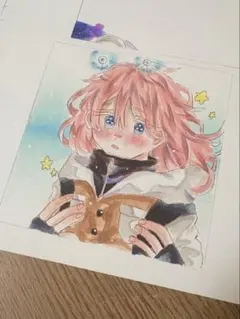 一点物 手描きイラスト 原画 「旅人」