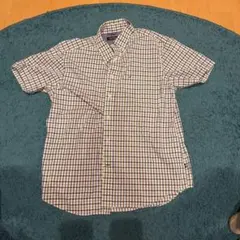 Nautica 半袖シャツ L 青と白のチェック