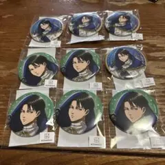 進撃の巨人　まるくじ　リヴァイ　缶バッジ9点セット