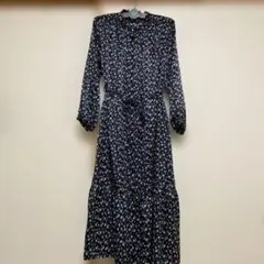 花柄マキシドレス 黒