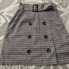 ハニーズ　チェック柄タイトスカート ウエストベルト付き