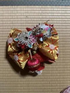 七五三 作り帯　赤と金