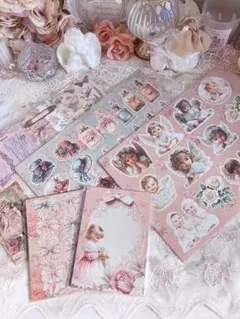 コラージュシート デザインペーパー メモ 5点セット