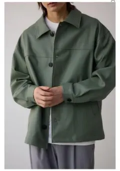 AZUL フェイクレザーコーチジャケット