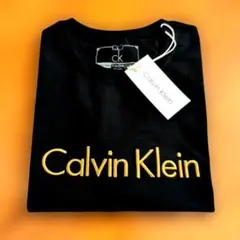 新品未使用 Calvin Klein Tシャツ ブラック ストレッチ 刺繍ロゴ