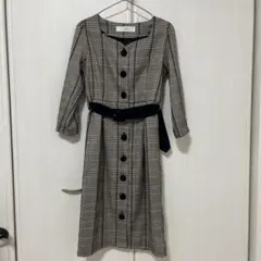 tocco closet チェック柄 七分袖 ワンピース