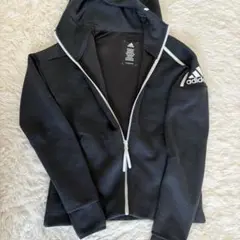 adidas フルジッパー グレー黒 パーカー　サイズS