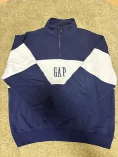 GAP ハーフジップ スウェット L ネイビー ホワイト