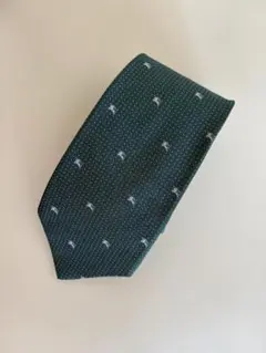 【美品】BURBERRY ロゴ付き ダークグリーン ネクタイ