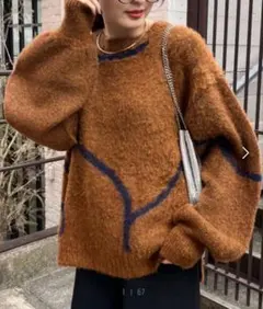 美品CIAOPANICTYPY ニュアンス柄シャギーニット