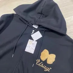 ちいかわ りぼん うさぎ パーカー 黒 Lサイズ