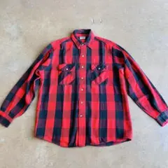 90s FIVE BROTHER 赤黒 ブロックチェック ヘビネル LT ボロ