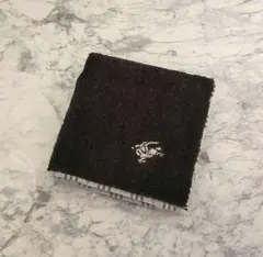 バーバリー タオルハンカチ ハンドタオル ホースマーク チェック ブラック ロゴ