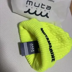 MUTA MARINE 蛍光イエロー ニット帽　ゴルフのサムネイル