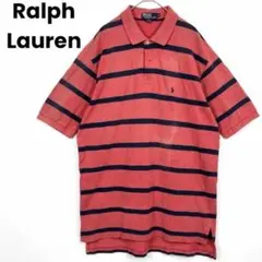 ❶ ポロ ラルフローレン ボーダー ポロシャツ XL 赤 紺 ヴィンテージ