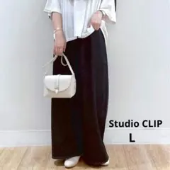 スタジオクリップ　ルーズワイドデニムパンツ　ブラック　L