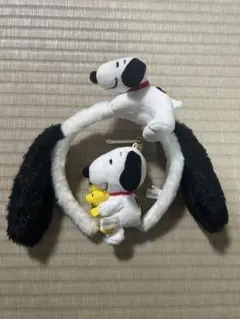 ユニバ スヌーピー カチューシャ ぬいぐるみキーホルダー 2点セット