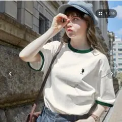 U.S. POLO ASSN. 半袖 Tシャツ カットソー グリーン 緑 白