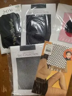 5足セット　網タイツ　ガーター網タイツ　タイツ　未使用新品