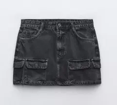 ZARA ザラ デニム TRF カーゴスカート カーボングレー 5520/294
